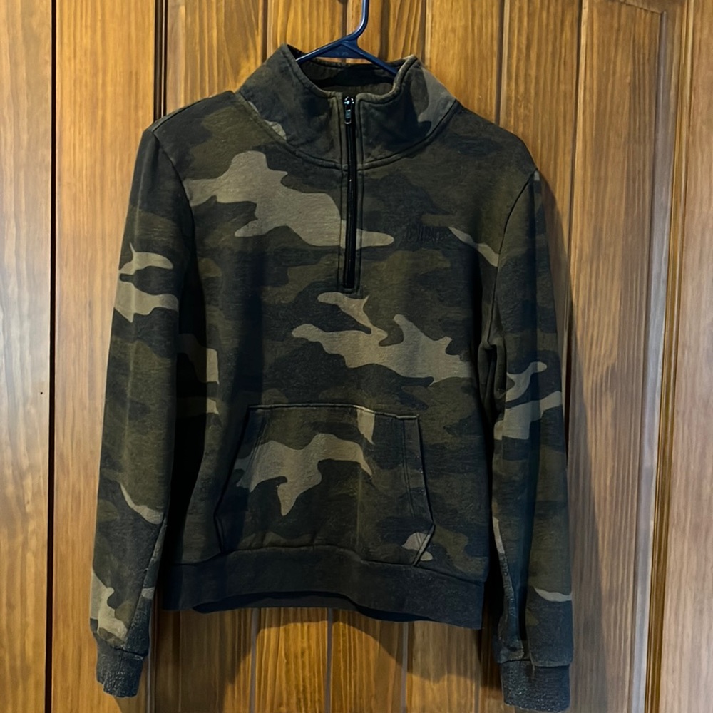 PINK camo half zip up